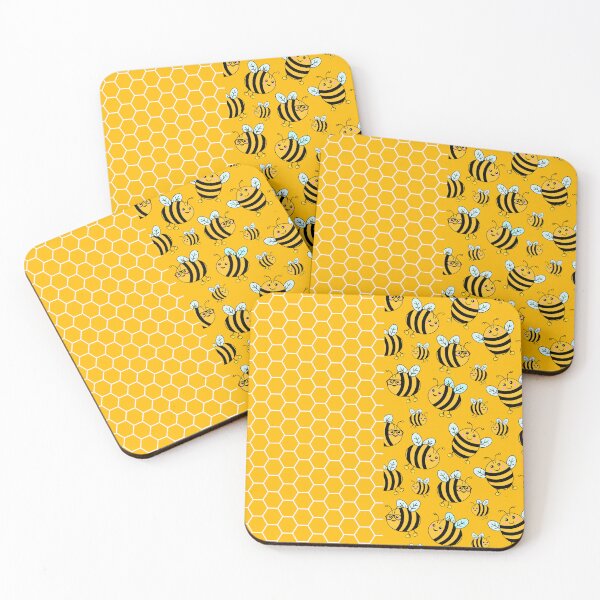 Item preview, Cute Bees and Honeycomb Pattern designed and sold by HotHibiscus.