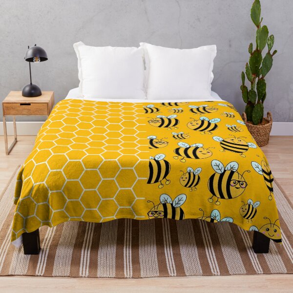 Item preview, Cute Bees and Honeycomb Pattern designed and sold by HotHibiscus.