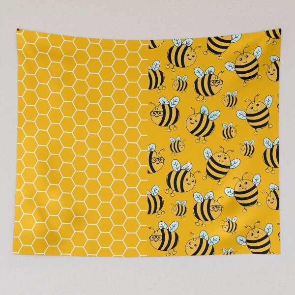 Item preview, Cute Bees and Honeycomb Pattern designed and sold by HotHibiscus.