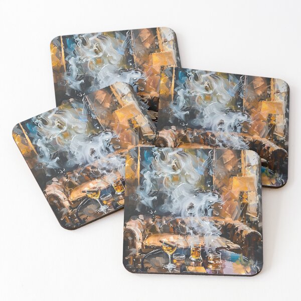 Item preview, Smoky Opulence - Brushstrokes of Luxurious Leather and Masculine Vibes in the Lounge designed and sold by OlfactoART Studio.