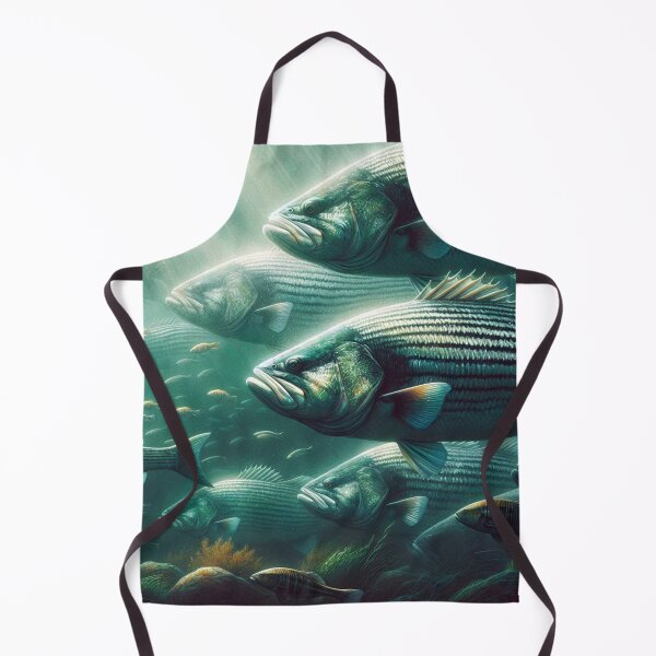 Item preview, School of Large Striped Bass Swimming In the Surf designed and sold by HippieFarms11.