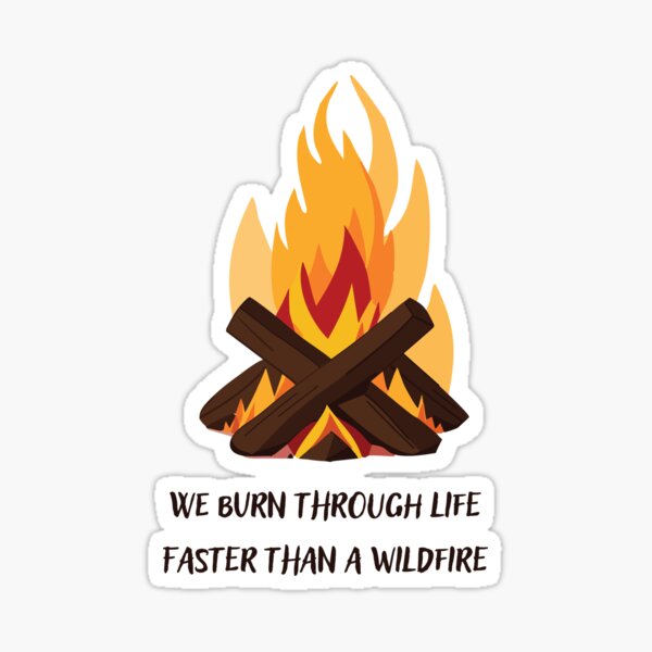 Item preview, We burn through life faster than a wildfire | Quote designed and sold by rebecamadrizb.