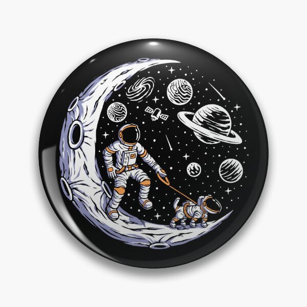 Item preview, Astronaut and dog on the moon designed and sold by FatBirdie.