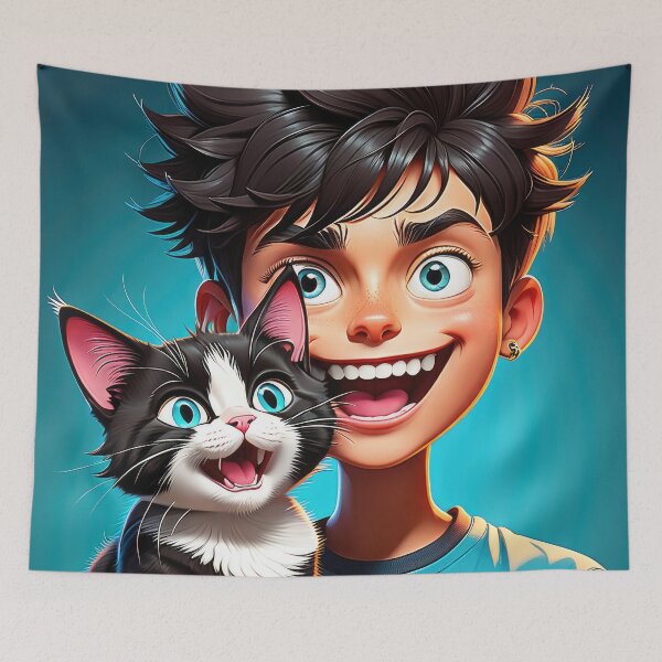 Item preview, Crazy Boy's Cat - 2 designed and sold by cyberartstudiox.