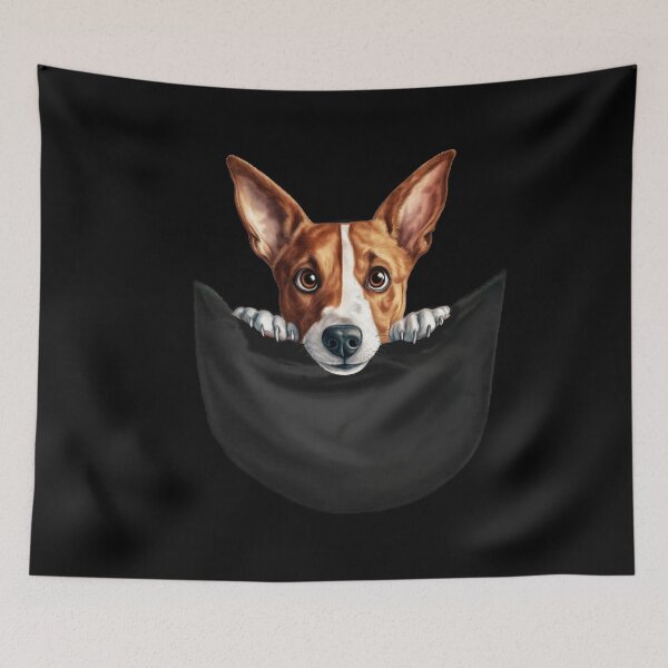 Item preview, Dog in a Pocket Cute Basenji Poppy designed and sold by LovelyHappyGift.