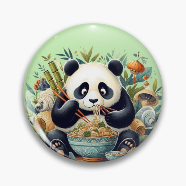 Item preview, PANDA EATING NOODLE / RAMEN designed and sold by KoalaArtStudio.