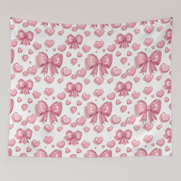 Item preview, Coquette Print With Hearts and Bows designed and sold by RetroPrints.