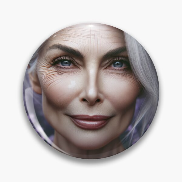 Item preview, Portrait of a woman with silver hair, her face lined with soft wrinkles, reflecting beauty, wisdom, and grace designed and sold by AndreaMart.