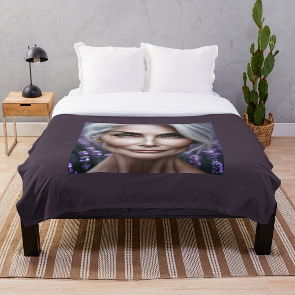 Item preview, Portrait of a woman with silver hair, her face lined with soft wrinkles, reflecting beauty, wisdom, and grace designed and sold by AndreaMart.