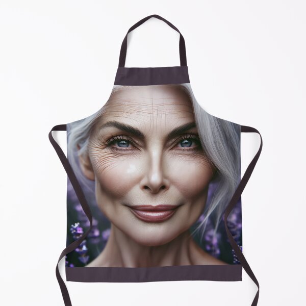 Item preview, Portrait of a woman with silver hair, her face lined with soft wrinkles, reflecting beauty, wisdom, and grace designed and sold by AndreaMart.