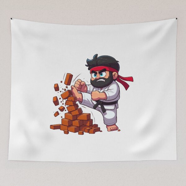 Item preview, Warrior Karata Fighter Kata White GI Breaking Bricks  designed and sold by Martial-Art-23.
