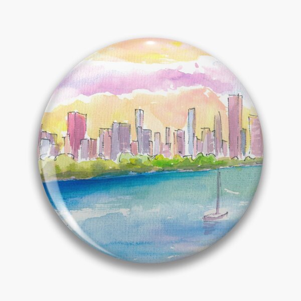 Item preview, Chicago Astonishing Skyline Scene with Lake Michigan   designed and sold by artshop77.