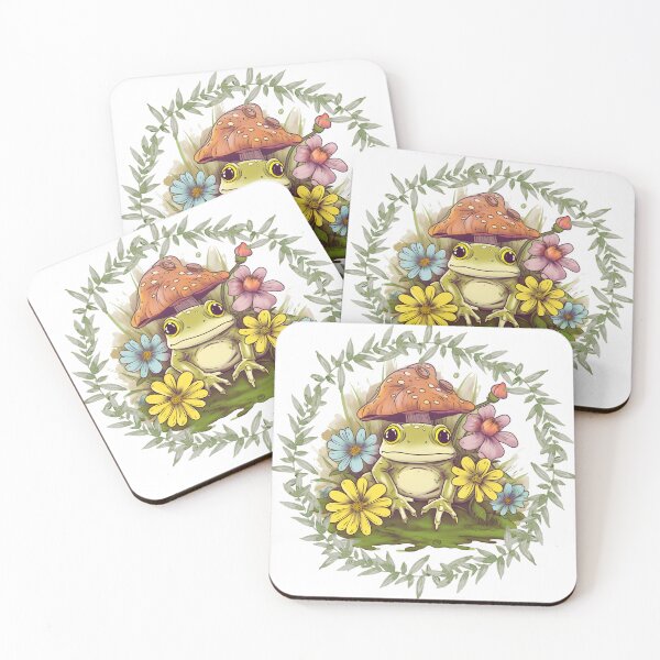 Item preview, Cute Cottagecore Mushroom Frog designed and sold by DeenaSuzanne.