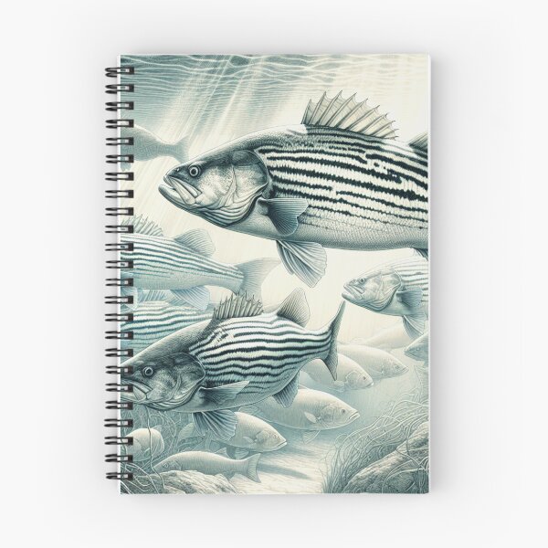 Item preview, Intertidal Zone Striped Bass in Black and White designed and sold by HippieFarms11.