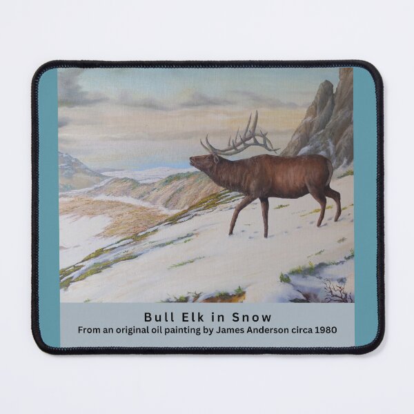Item preview, Bull Elk in snow from an original oil painting by James Anderson circa 1980 designed and sold by MCanderart.