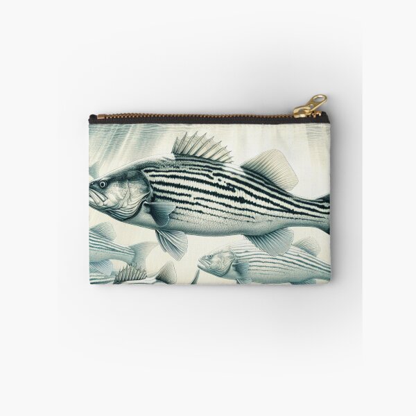 Item preview, Intertidal Zone Striped Bass in Black and White designed and sold by HippieFarms11.