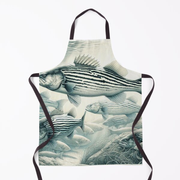 Item preview, Intertidal Zone Striped Bass in Black and White designed and sold by HippieFarms11.