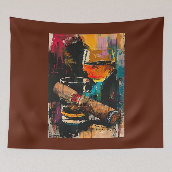 Item preview, Whiskey Whirlwind- A Vivid Exploration of Cubism, Fauvism, and Impressionism in Cigar Harmony designed and sold by OlfactoART Studio.