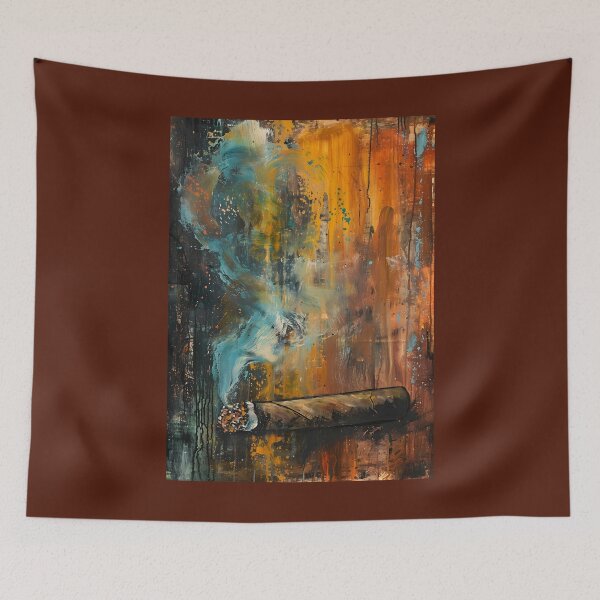 Item preview, Ethereal Cigar Symphony- A Multifaceted Journey through Abstract Expressions and Fauvist Hues designed and sold by OlfactoART Studio.
