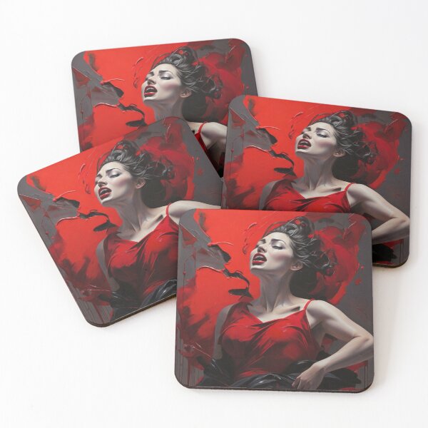 Item preview, A swirling cacophony in vivid hues of deep crimson and stormy greys. designed and sold by Cherryblossom50.