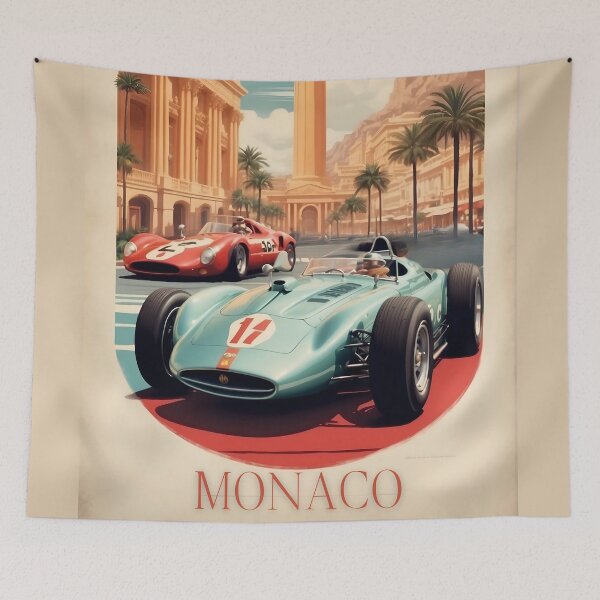 Item preview, Monaco Grand Prix Glory: Vintage Racing Poster designed and sold by Ceemko's Vintage Corner.
