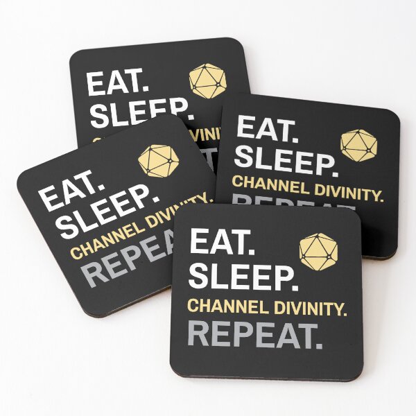 Item preview, D&D Cleric Channel Divinity - Eat Sleep Repeat designed and sold by sunburstrpg.