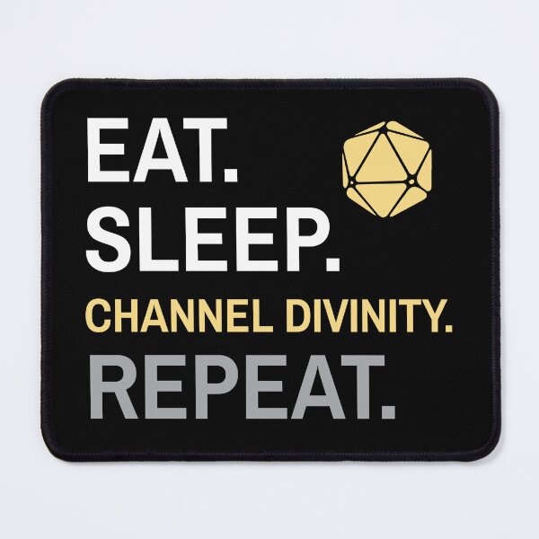 Item preview, D&D Cleric Channel Divinity - Eat Sleep Repeat designed and sold by sunburstrpg.