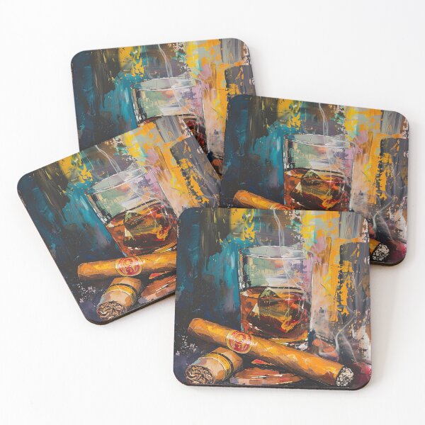 Item preview, Abstract Elixir- Whiskey and Cigar Unleashing a Palette of Cubist, Fauvist, and Impressionist Inspiration designed and sold by OlfactoART Studio.