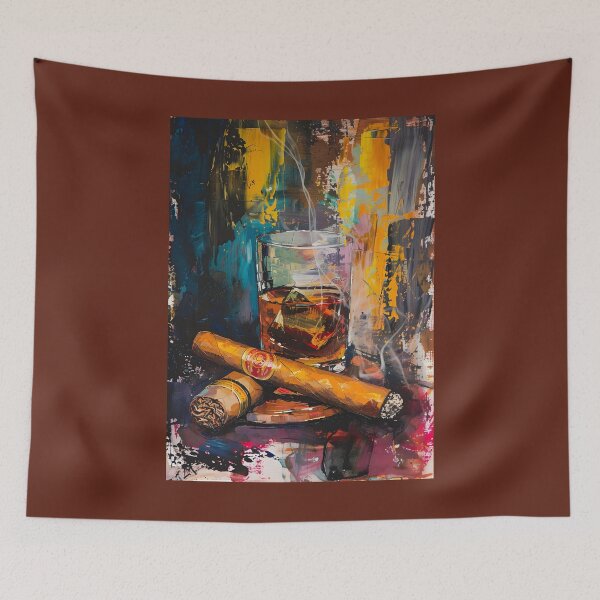 Item preview, Abstract Elixir- Whiskey and Cigar Unleashing a Palette of Cubist, Fauvist, and Impressionist Inspiration designed and sold by OlfactoART Studio.