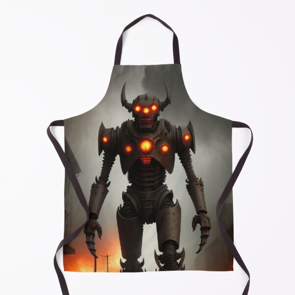 Item preview, Robot Walking Thru a Burning Dark Town designed and sold by TheDarkWardrobe.