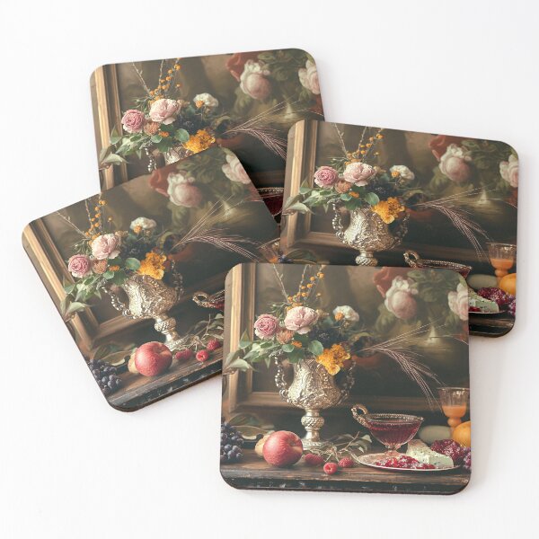 Item preview, 17th Century Charcuterie with Garden Flowers designed and sold by dstarj.