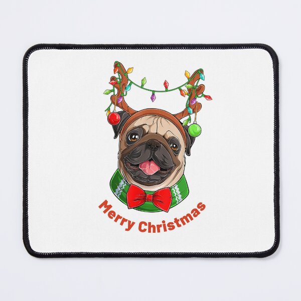 Item preview, Merry Christmas Pug designed and sold by Shining Bright Arts, Crafts & Illustration.