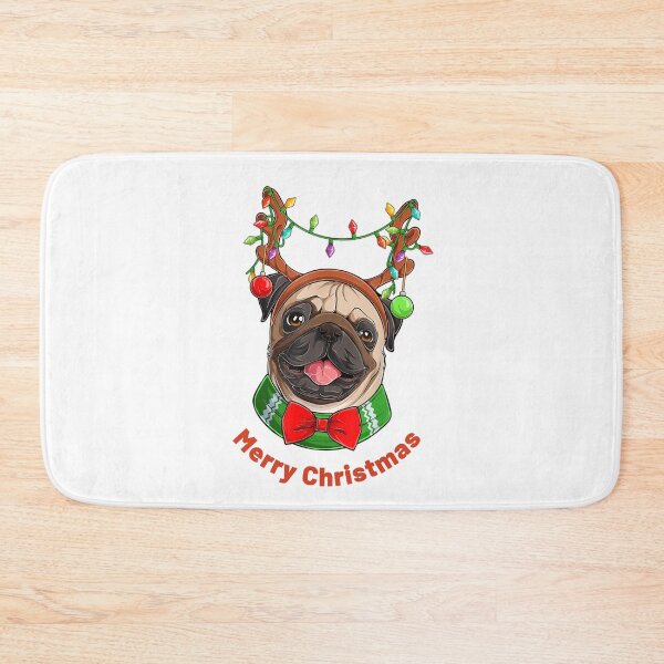 Item preview, Merry Christmas Pug designed and sold by Shining Bright Arts, Crafts & Illustration.