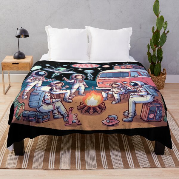 Item preview, Astronauts camping with aliens in space designed and sold by Coollzone.