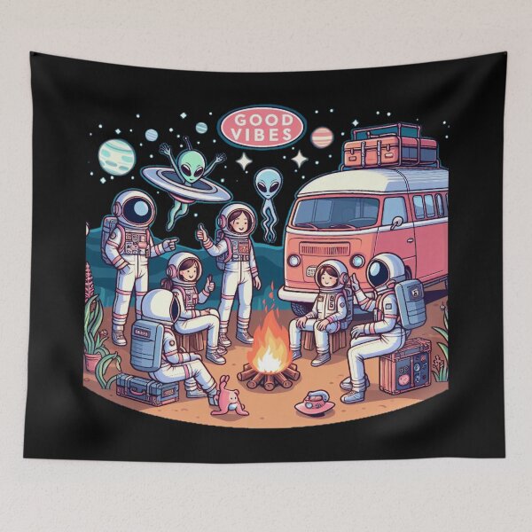 Item preview, Astronauts camping with aliens in space  designed and sold by Coollzone.