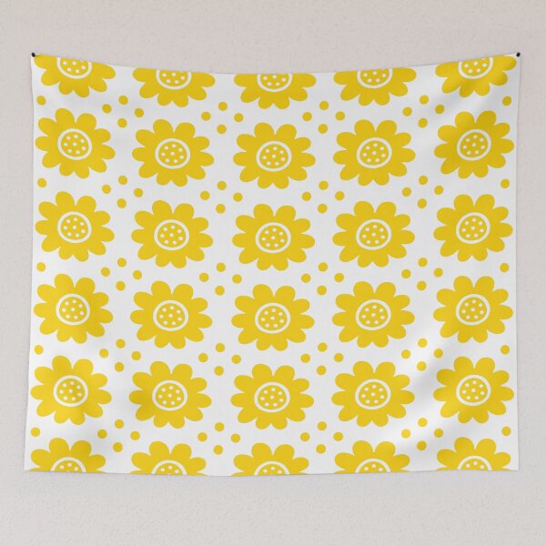 Item preview, Retro Mid Mod Floral Pattern Yellow designed and sold by tonymagnerart.