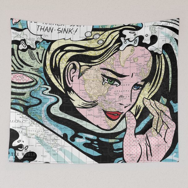 Item preview, Swimming Girl Earth Pop ART Blonde designed and sold by worn.