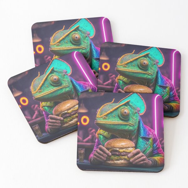 Item preview, Chameleon in Neon Lights: Burger Edition designed and sold by GAGGAofficial.