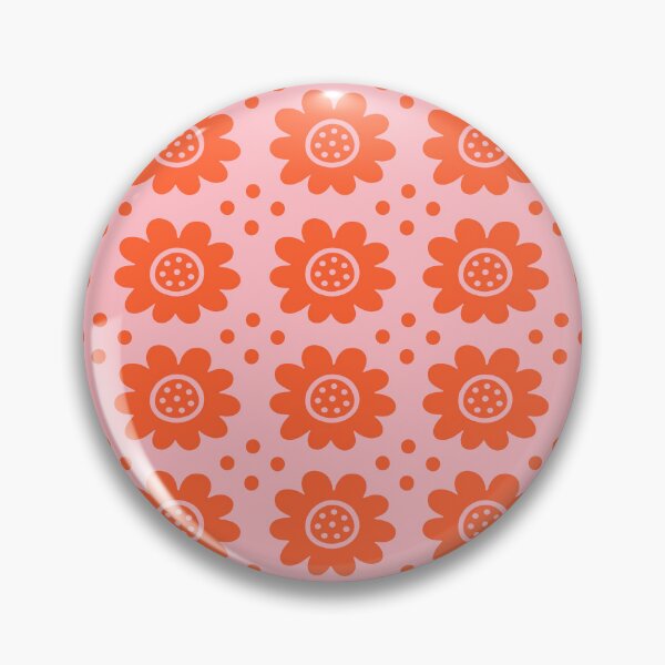 Item preview, Retro Mid Mod Floral Pattern Orange and Pink designed and sold by tonymagnerart.