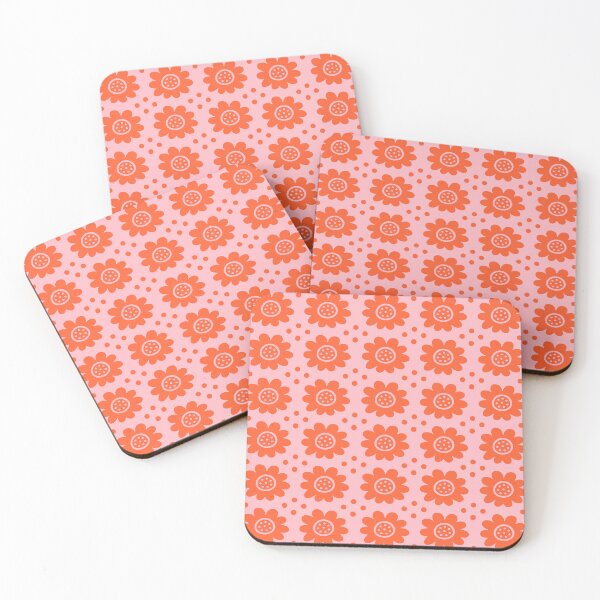 Item preview, Retro Mid Mod Floral Pattern Orange and Pink designed and sold by tonymagnerart.