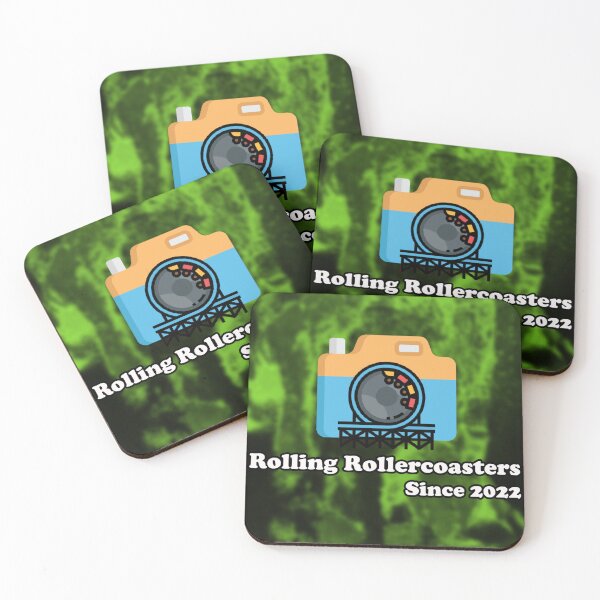 Item preview, Rolling Rollercoasters logo with green splatter background  designed and sold by RollingRC.