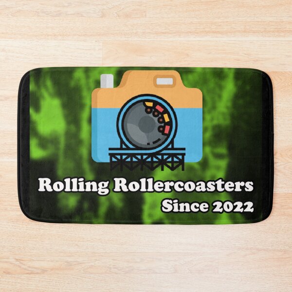 Item preview, Rolling Rollercoasters logo with green splatter background  designed and sold by RollingRC.