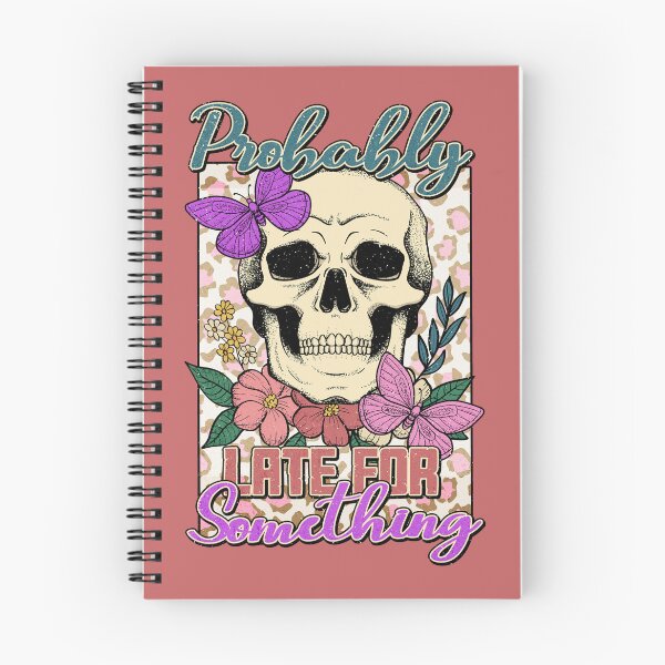 Item preview, "Probably Late For Something" Skull & Flowers designed and sold by FlawlessSeams.