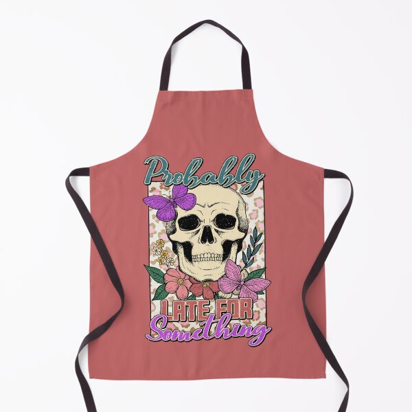 Item preview, "Probably Late For Something" Skull & Flowers designed and sold by FlawlessSeams.