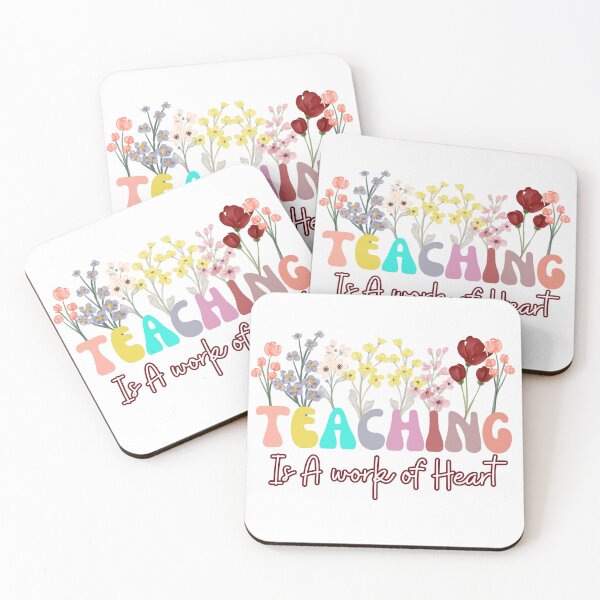 Item preview, Teaching Is A Work Of Heart - Colorful Retro Groovy Line Flowers Light Colors Design designed and sold by Raise2Shine.