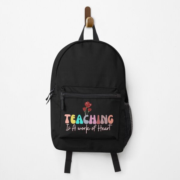 Item preview, Teaching Is A Work Of Heart - Colorful Retro Groovy Line Flowers Light Colors Design designed and sold by Raise2Shine.