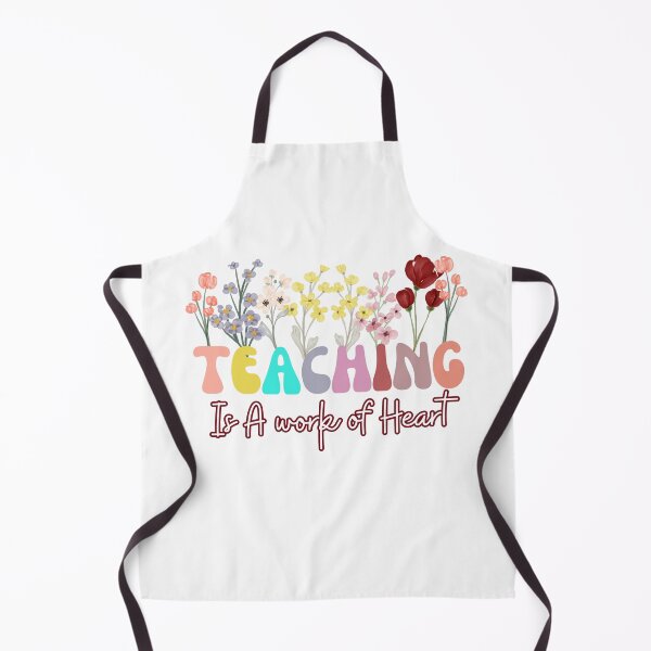 Item preview, Teaching Is A Work Of Heart - Colorful Retro Groovy Line Flowers Light Colors Design designed and sold by Raise2Shine.