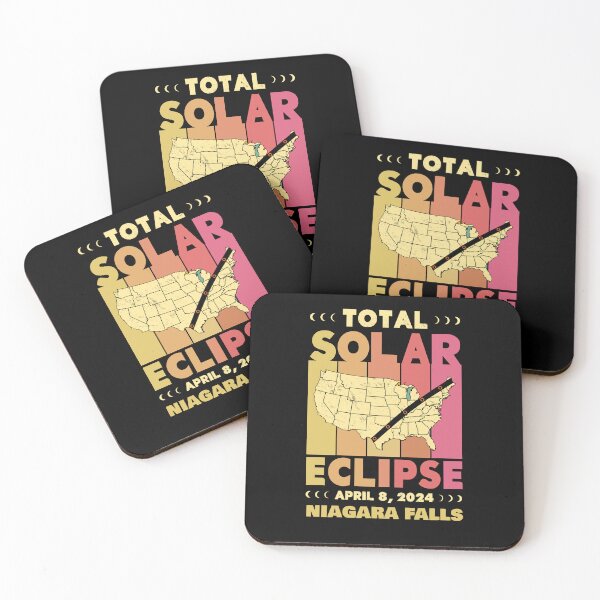Item preview, Niagara Falls Total Solar Eclipse with MAP - in Sun Hues 2024 April 8 designed and sold by EmeraldeaArt.