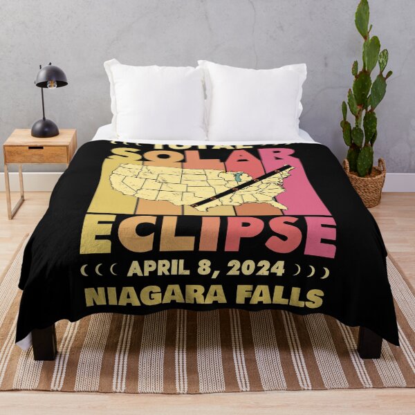 Item preview, Niagara Falls Total Solar Eclipse with MAP - in Sun Hues 2024 April 8 designed and sold by EmeraldeaArt.