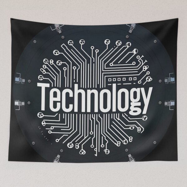 Item preview, Contemporary Tech Symbol with Circuit Design designed and sold by Ace Apparel  Attire.